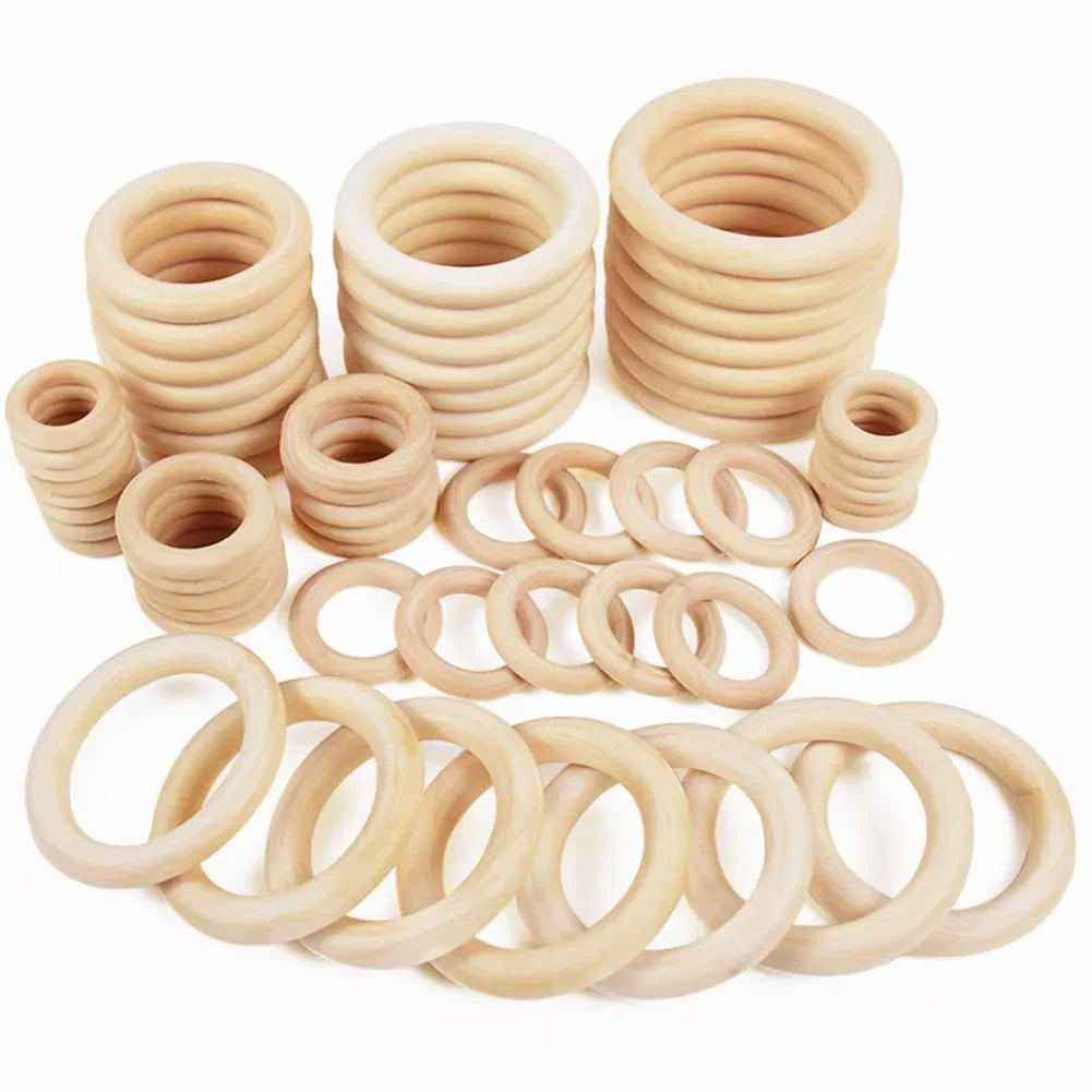 Unfinished Wooden Rings for DIY Crafts & Jewelry Making