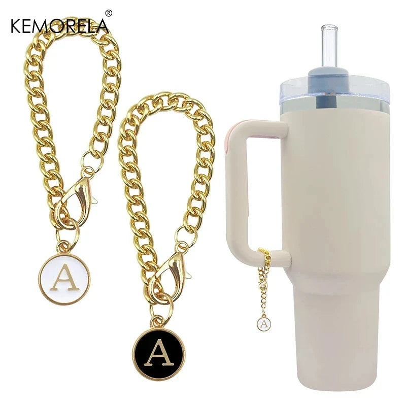 A–Z Gold Letter Charm for Tumblers 20 30 40 oz | 2-Pack