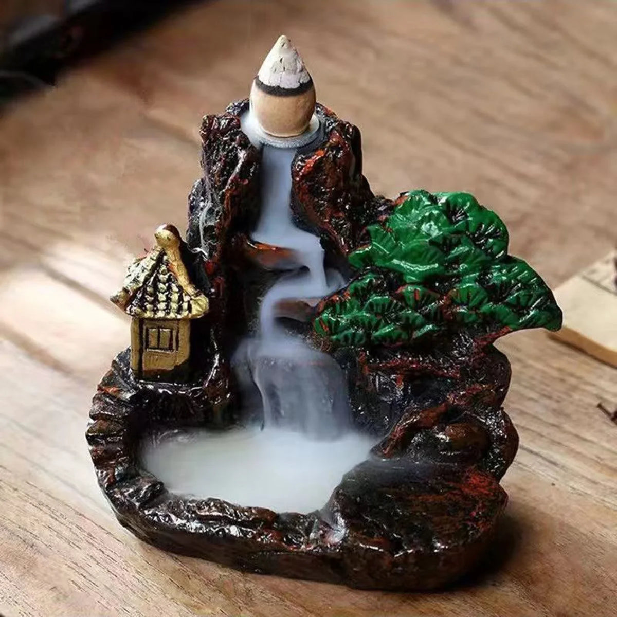 Backflow Incense Burner | Resin & Ceramic Smoke Waterfall Design