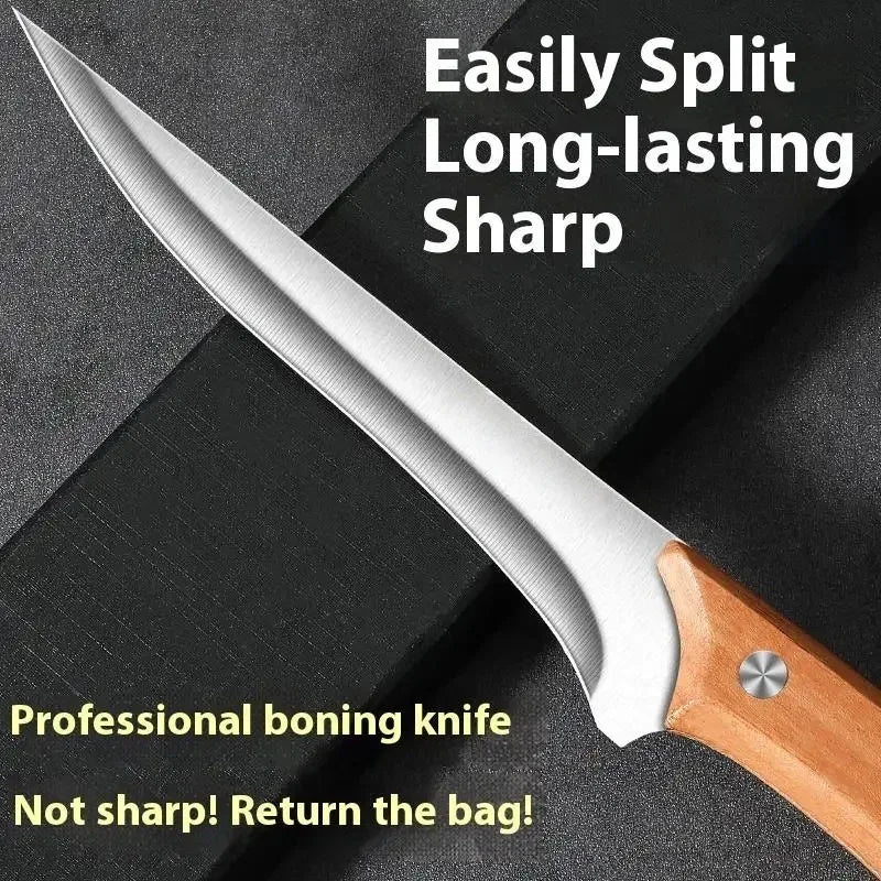 SHENJIU Stainless Steel Fillet & Boning Knife – Wood Handle