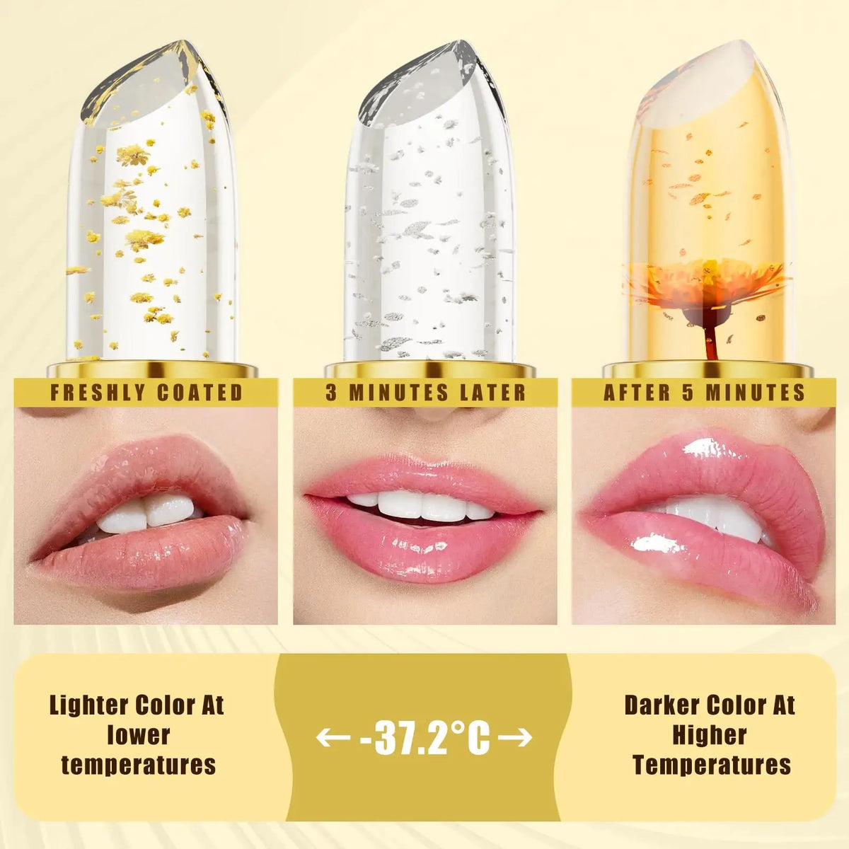 Hello Kiss Gold Foil Color-Change Plumping Lip Balm – Vegan
