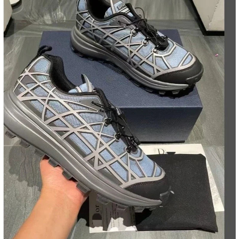 Men's Casual Platform Sneakers – Breathable Lace-Up Walking Shoes