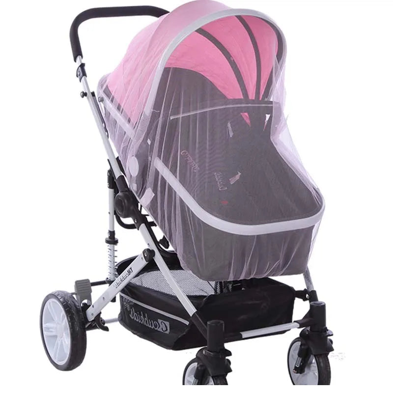White Stretchy Mosquito Net Strollers Cribs Breathable Polyester