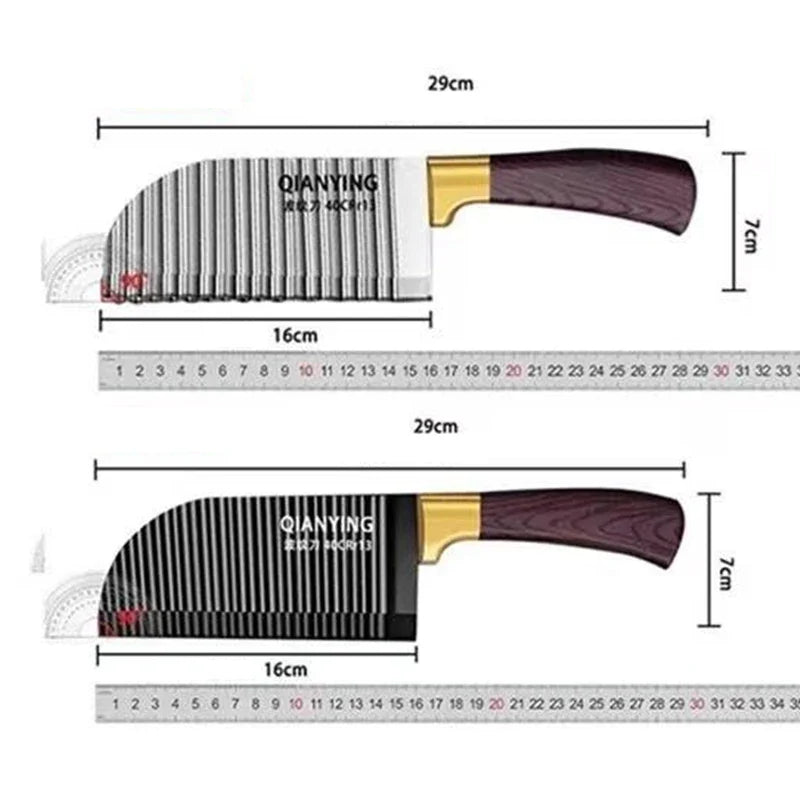 PLYS Wavy Blade Vegetable Knife – Stainless Steel Crinkle Cutter