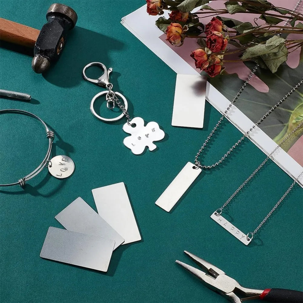 30 Pcs Stainless Steel Rectangle Stamping Blanks 2x1 Inch