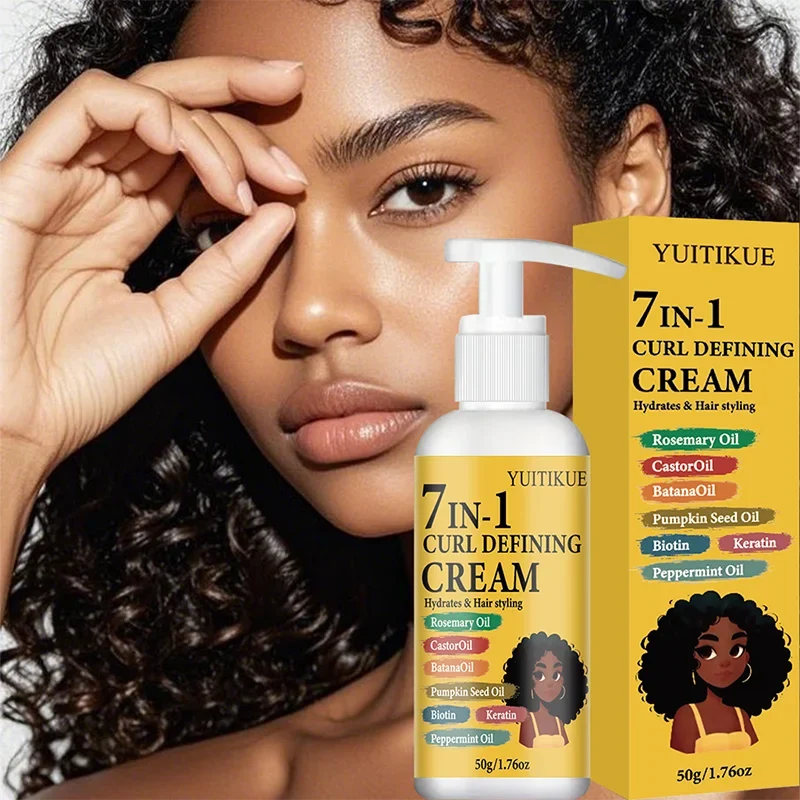 YUITIKUE 7-in-1 Curl Defining Cream | Hydrating, Bouncy Curls