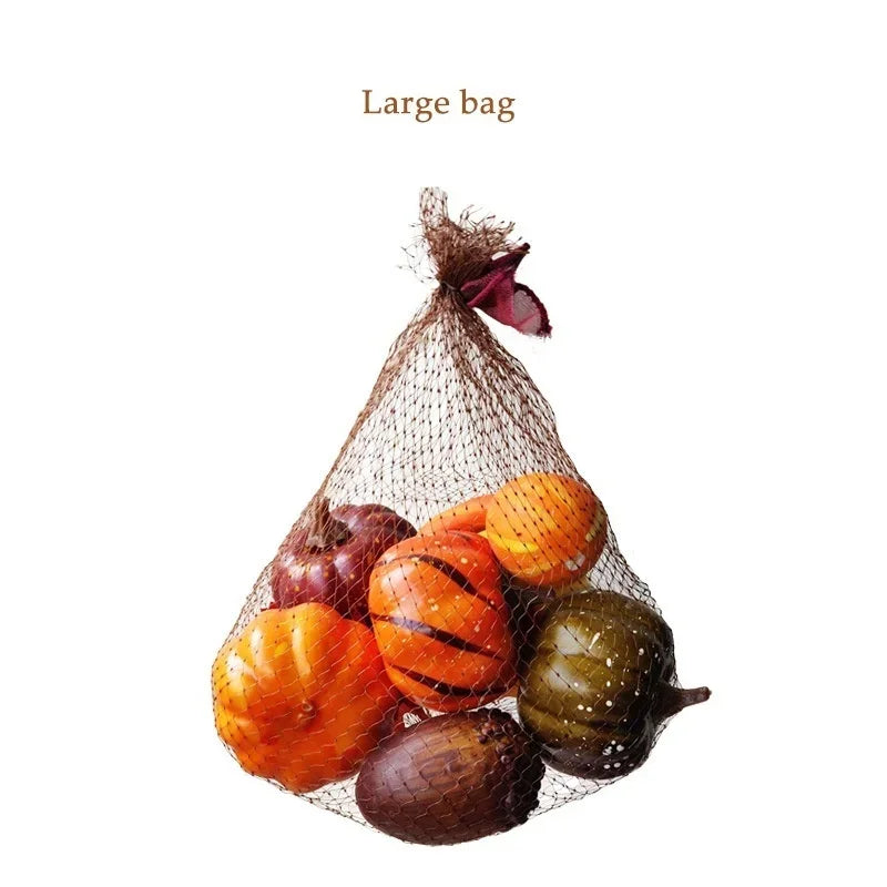 Artificial Pumpkin Pine Cone Maple Leaf Fall Harvest Decor Set