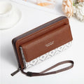 Men's PU Long Wallet Zipper Clutch – Card Slots & Phone Bag