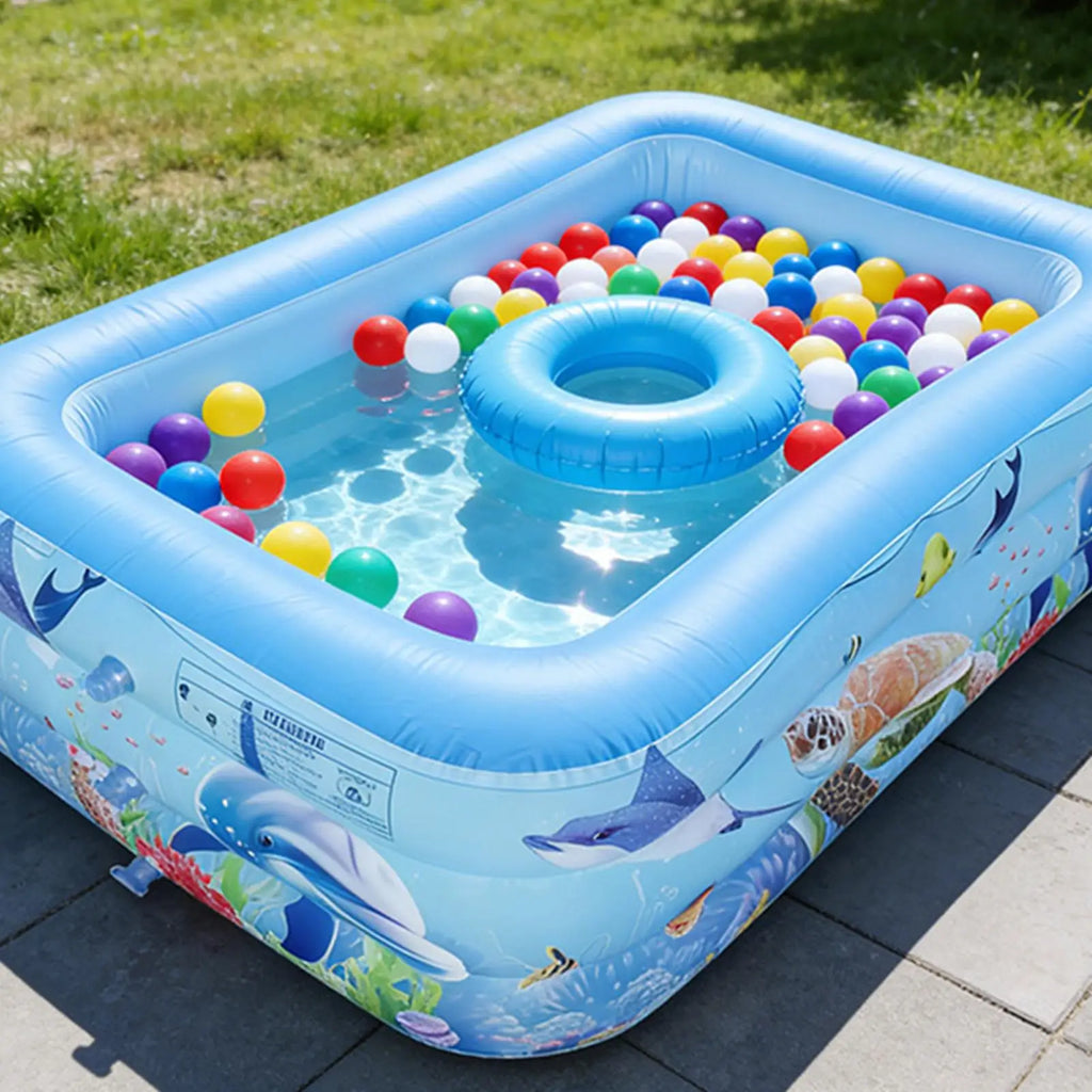 Inflatable Rectangle Kiddie Pool 55x35x17" – Backyard Summer