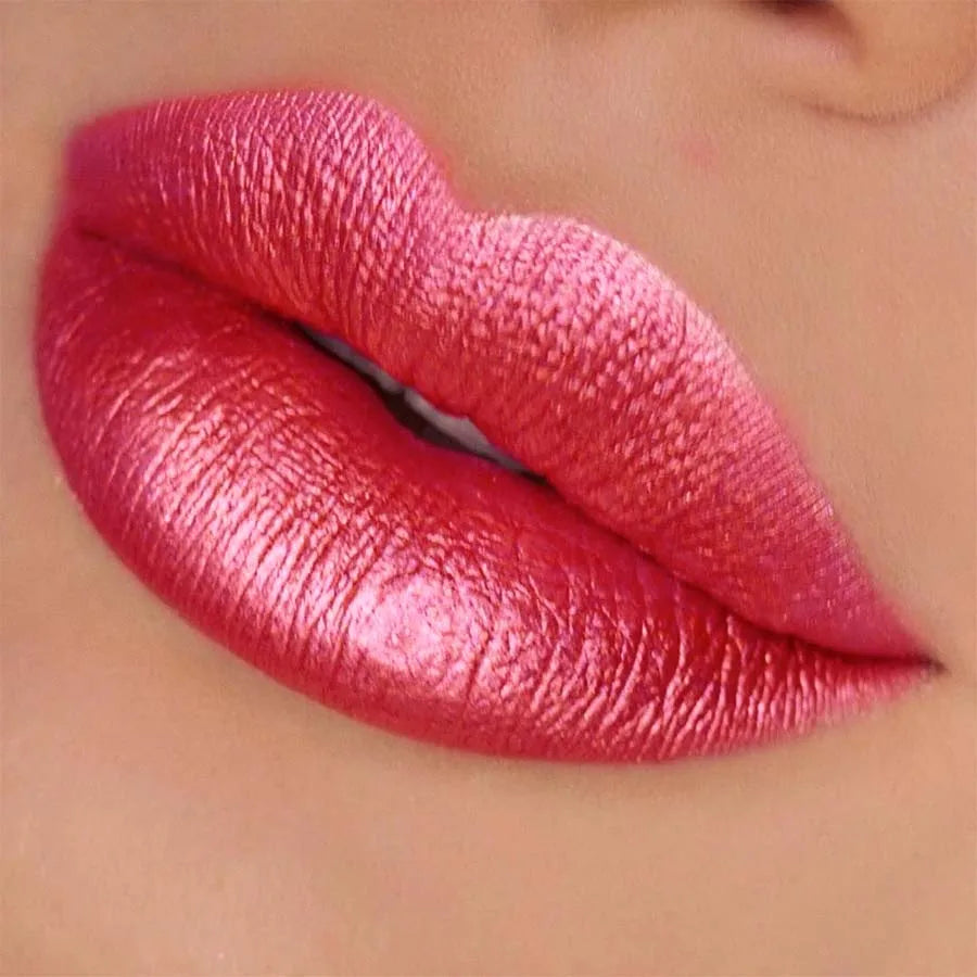 KAFURUX Red Metallic Glitter Lip Glaze – Shimmer Lipstick