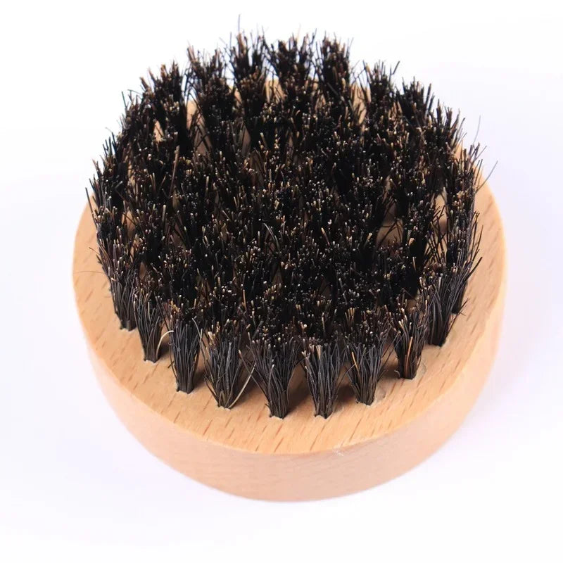 Men's Boar Bristle Beard Brush with Beechwood Handle
