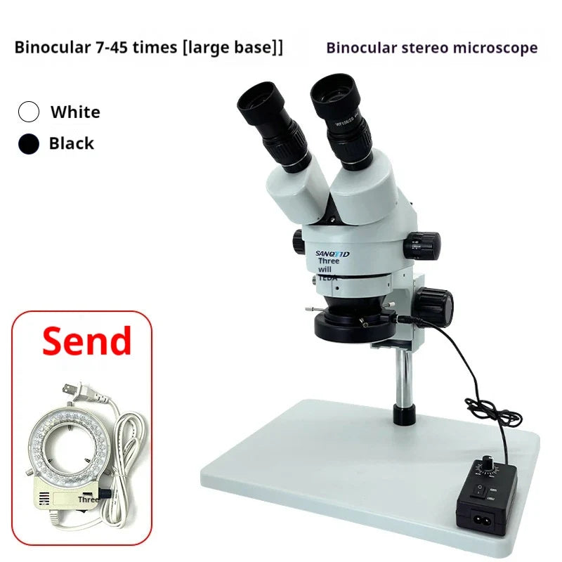 7–45X Binocular Stereo Microscope – PCB & Electronics Inspection
