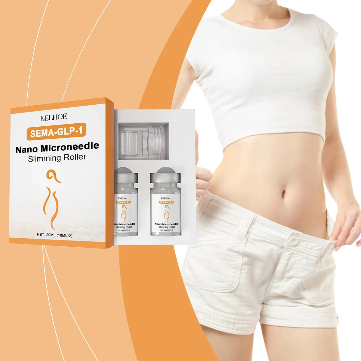 Body Contouring Massage Roller & Hydrating Serum Set