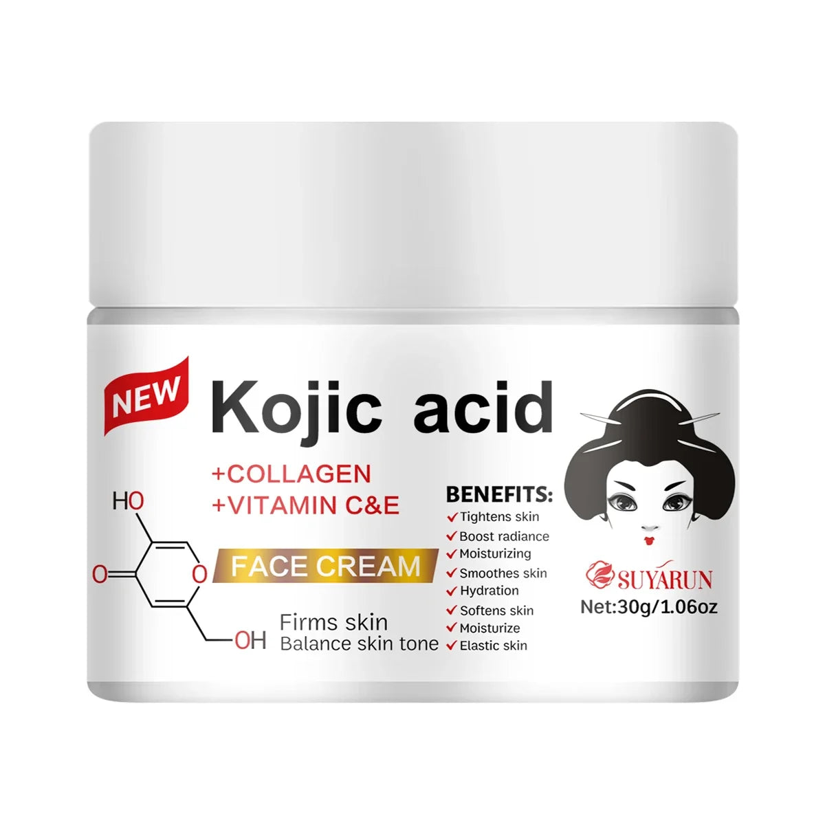 SUYARUN Kojic Acid Brightening Cream | Propolis & Vitamin E