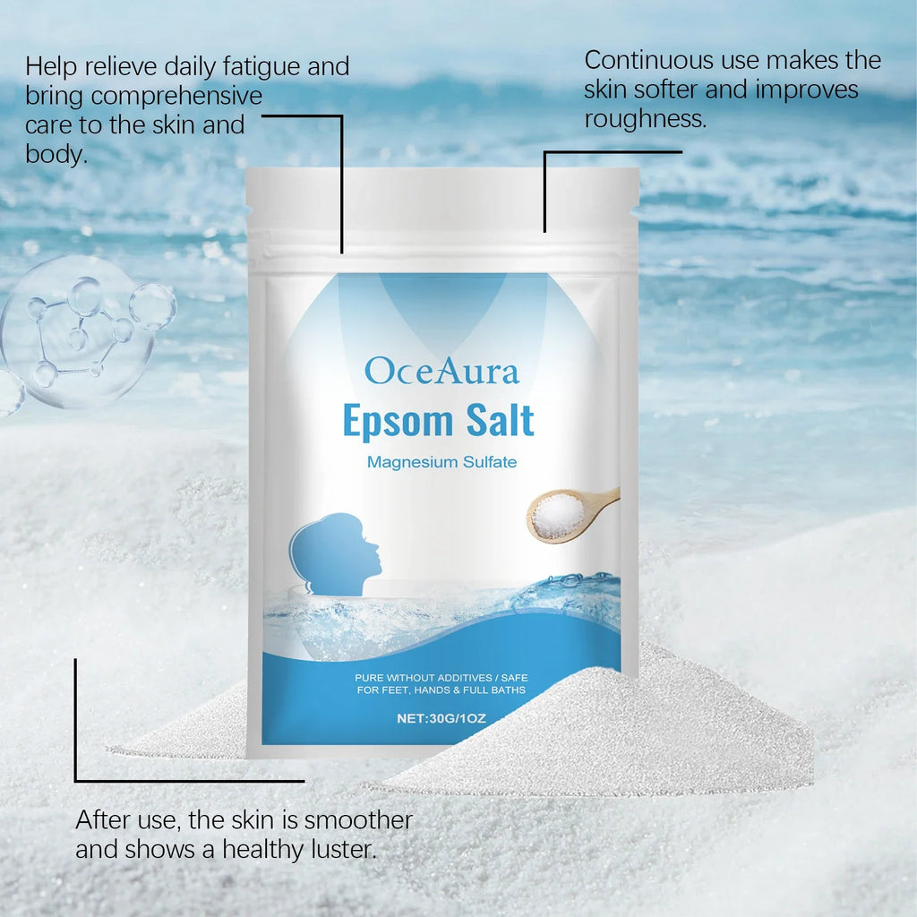 OceAura Epsom Salt Bath Soak – Mineral Exfoliating Bath Crystals
