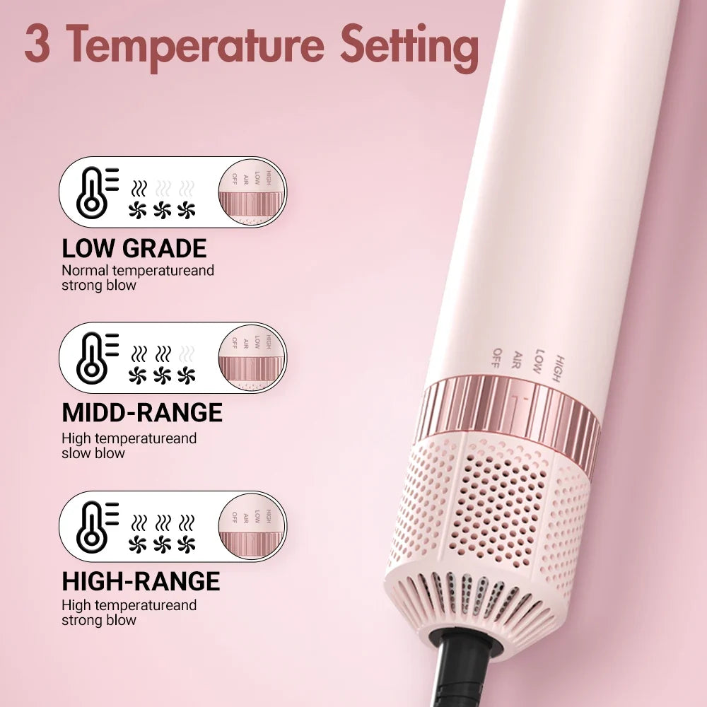 LISAPRO 5-in-1 Hair Dryer Brush & Auto Curling Iron System
