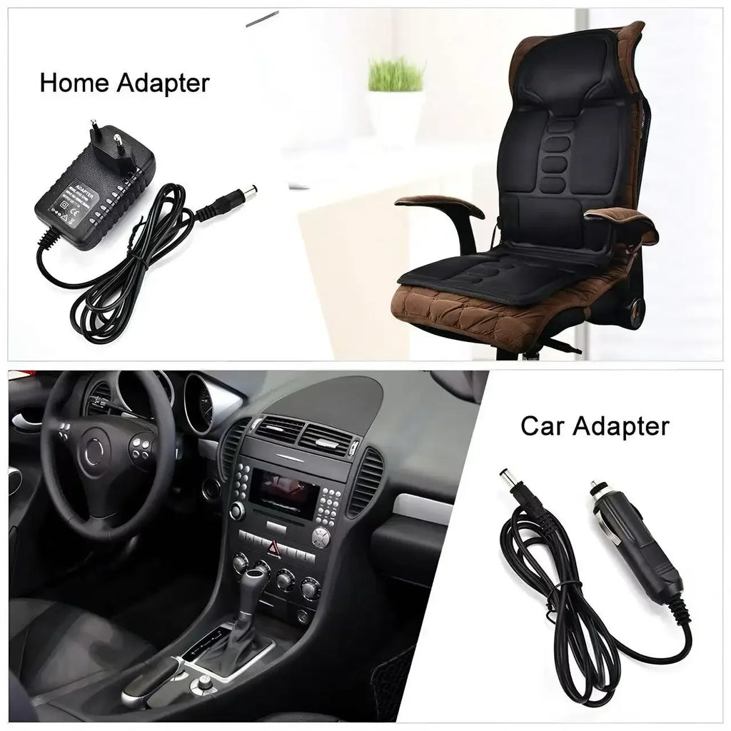 Heated Massage Seat Cushion | 7 Motors, Car & Home Use