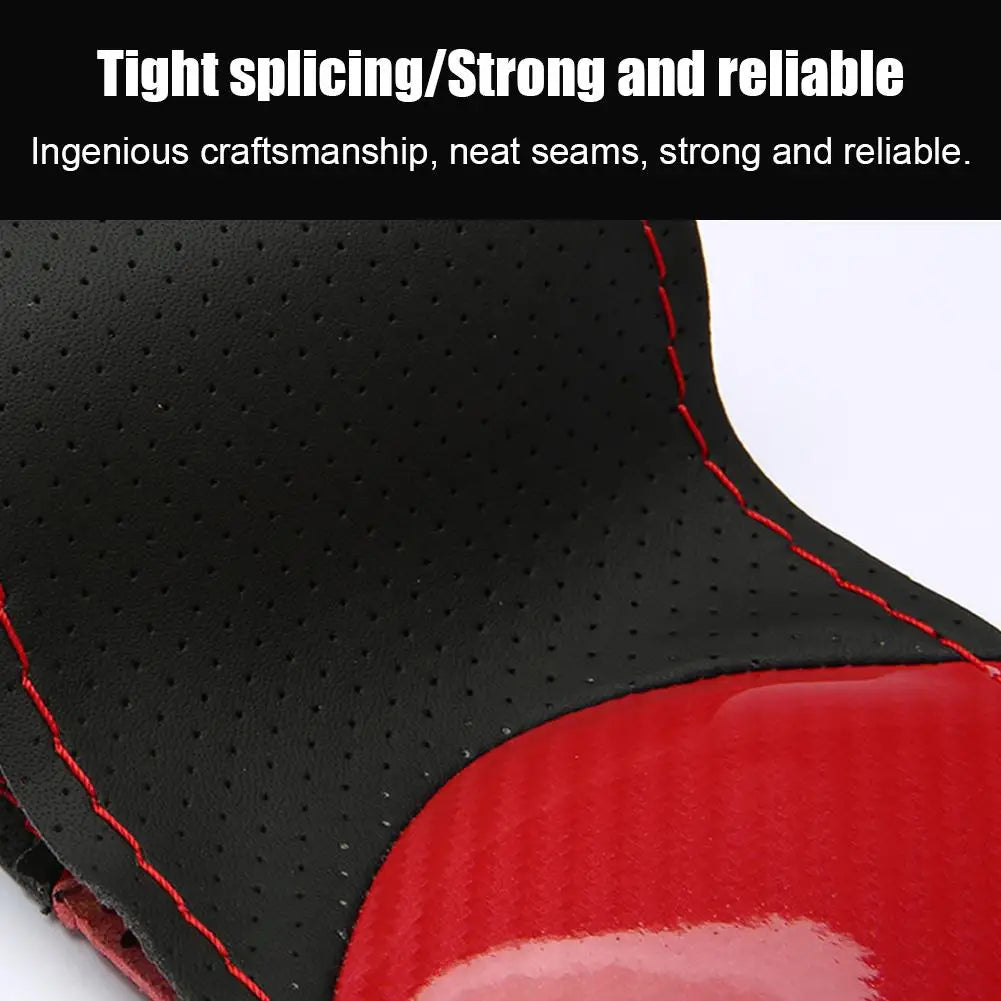Carbon Fiber Hand-Stitched Steering Wheel Cover | Faux Leather