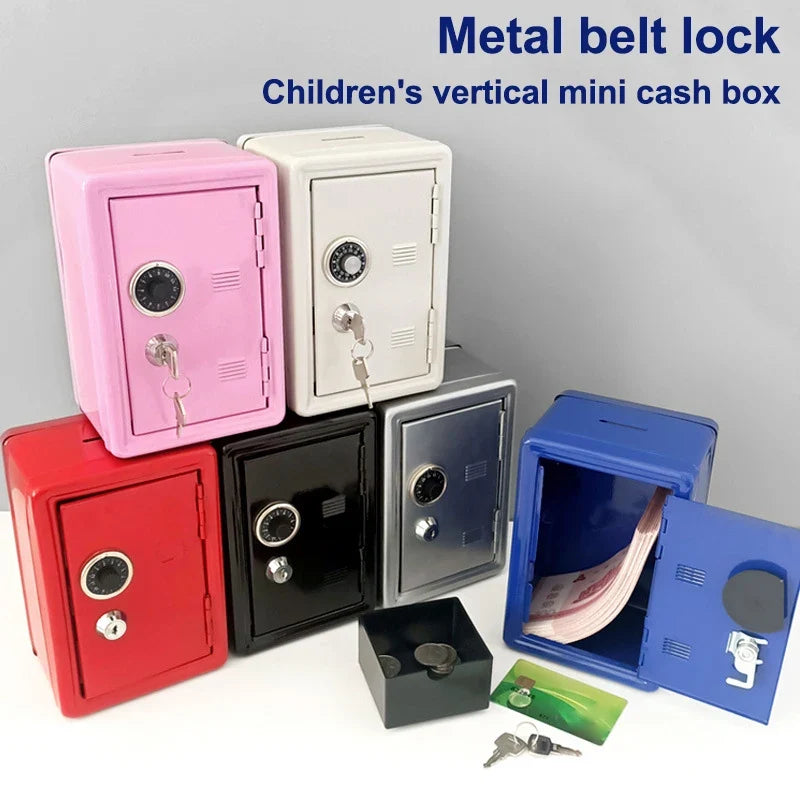 Kids Safe Piggy Bank – Metal Money Box with Lock & Key