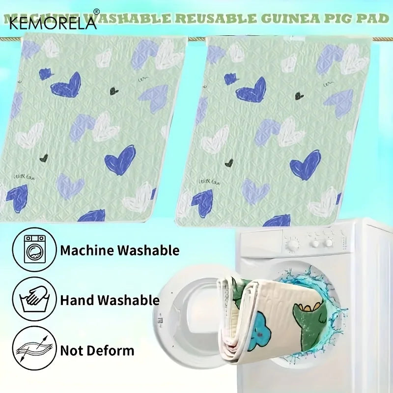 2-Pack Washable Reusable Pet Cage Pads for Small Animals