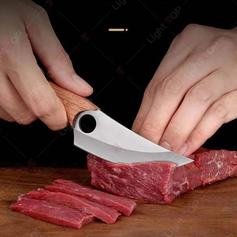 Hand-Forged Boning Knife 5CR15 Steel – 8.5" Chef Slicing Knife