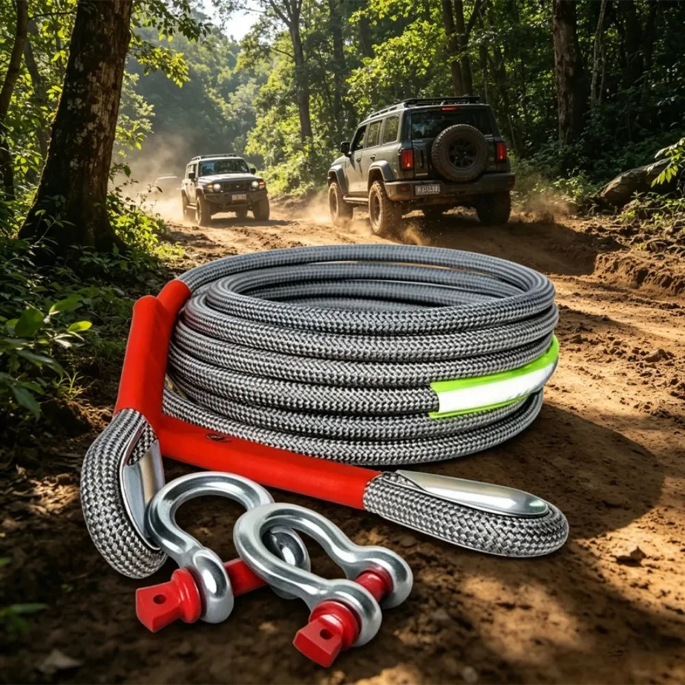 Upgraded Heavy Duty Car Tow Rope Off Road Strap Hook Wear-resistant
