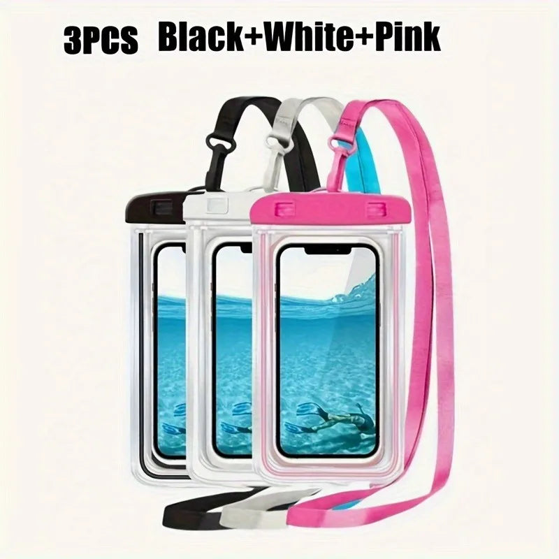 3-Pack Waterproof Phone Pouch | Beach, Kayak & Fishing Case