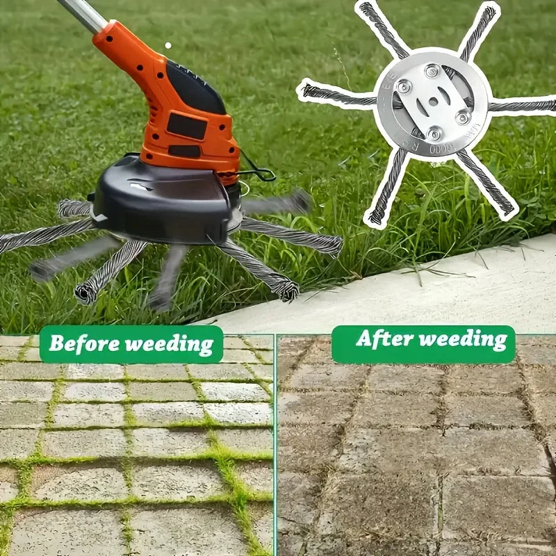 Steel Wire Wheel Head Grass Trimmer Universal Weeding Brush Courtyard