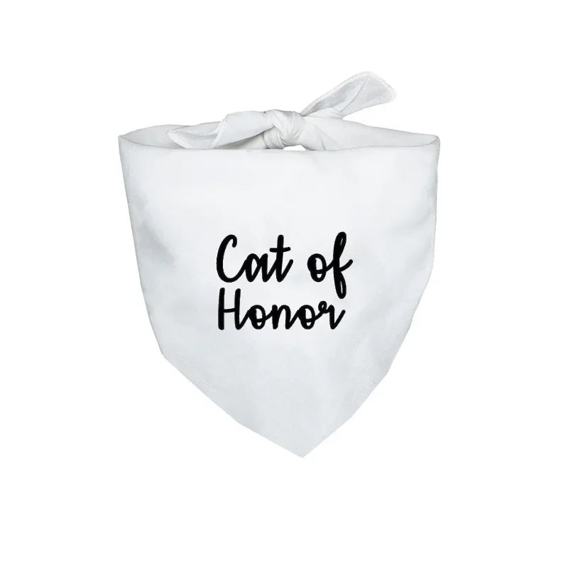 Cat of Honor Wedding Bandana Scarf | Bridal Shower Cat Gift