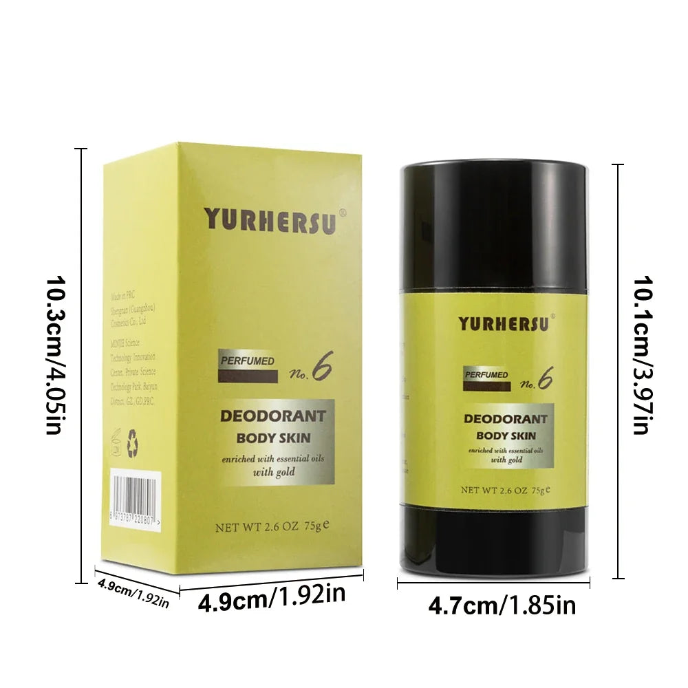 YURHERSU Natural Crystal Deodorant Stick – Aluminum-Free, 75g