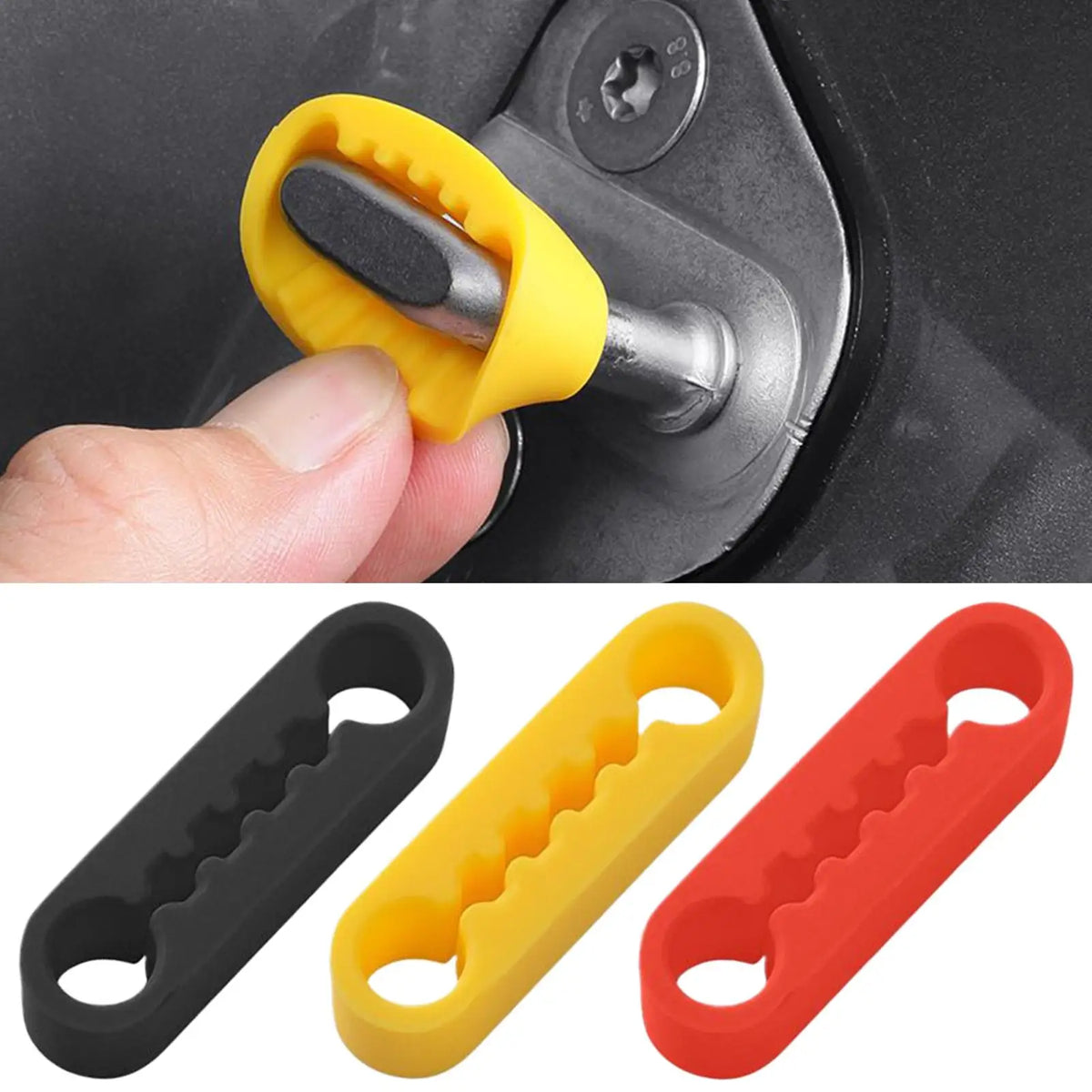 Silicone Car Door Lock Cover Pads – Anti-Vibration Damper 4pk