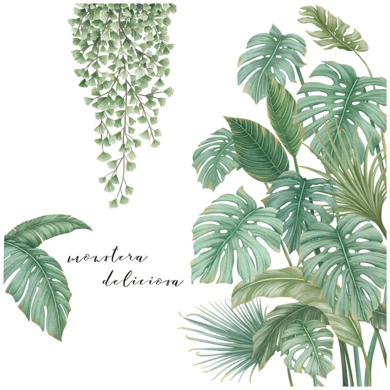 Monstera Leaf Wall Decal – Nordic Tropical Vinyl Sticker