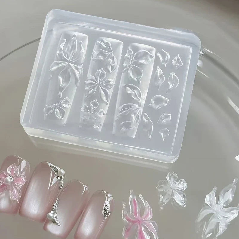 3D Silicone Nail Art Mold – Lily, Starfish & Seashell Design