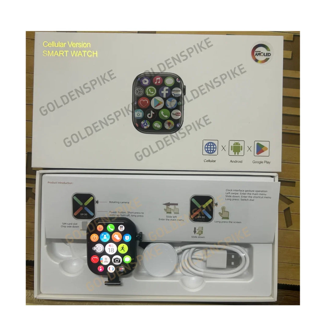GOLDENSPIKE VP29 4G Smart Watch | GPS, NFC, 180° Camera, SIM