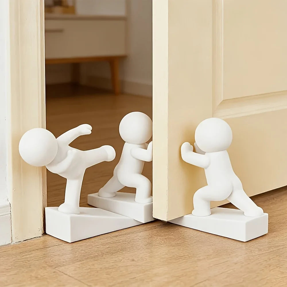 3-Pack Heavy-Duty Plastic Door Stoppers – Non-Slip Wedge