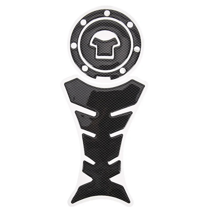 2Pcs Motorcycle 3D Carbon Fiber Fuel Tank Pad Protector Sticker