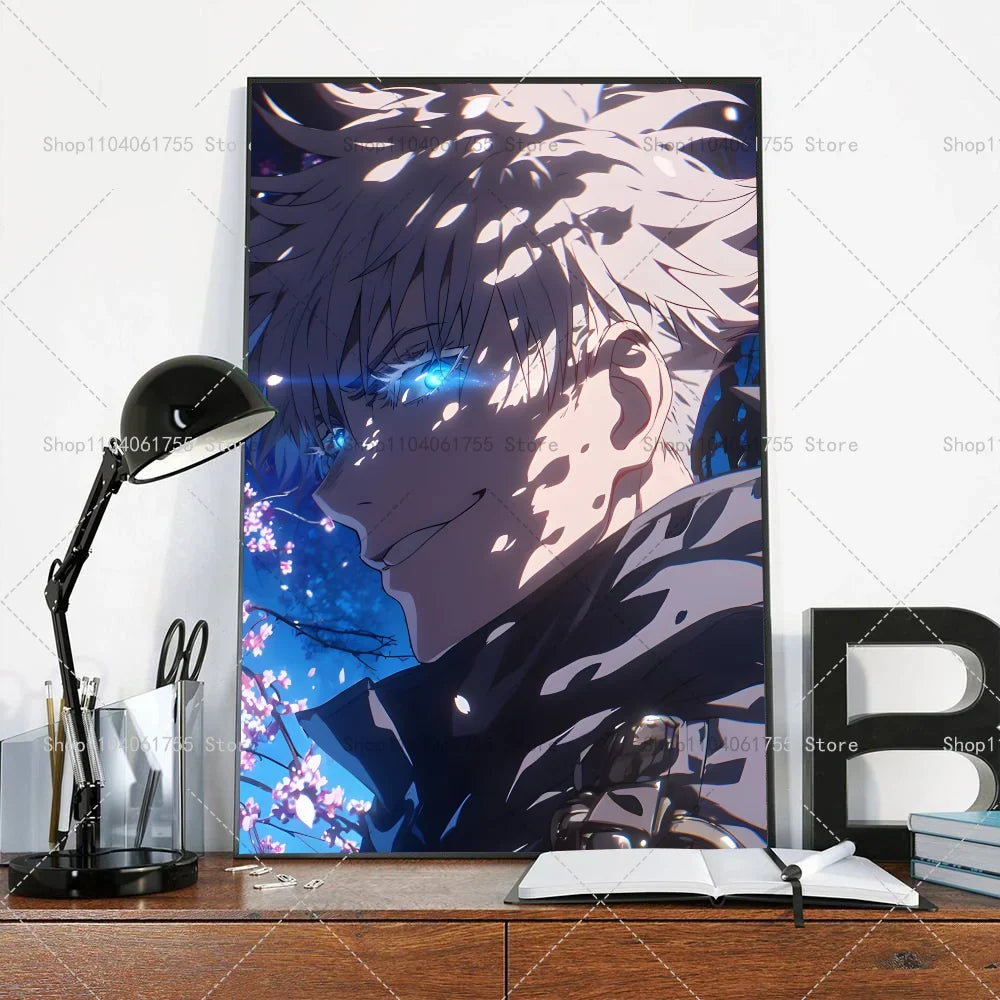 Anime Gojo Wall Poster – Self-Adhesive Waterproof Sticker Art