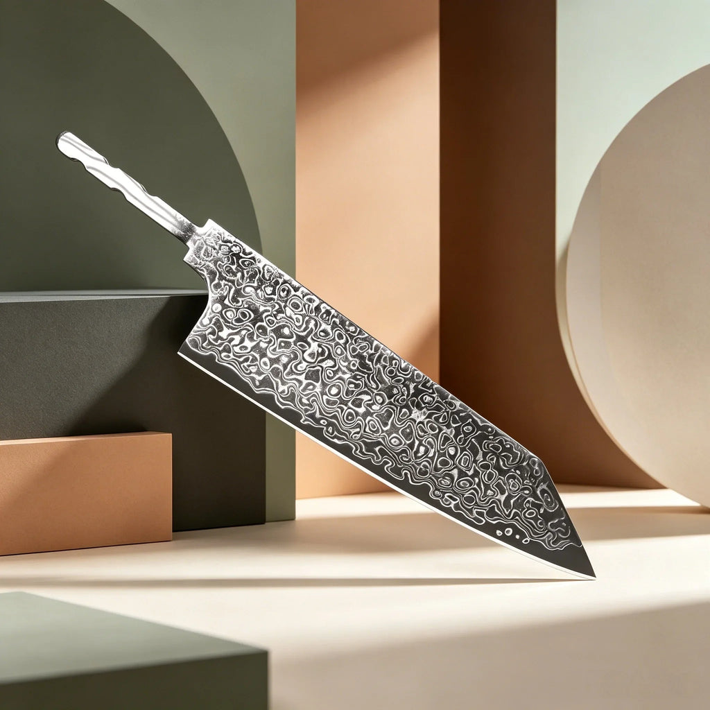 Hand Forged Damascus Steel Cleaver Blade Blank – 12.4"