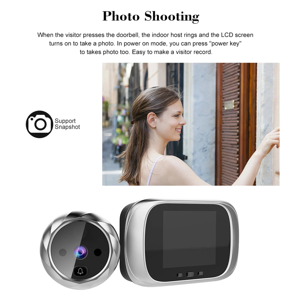 2 8-inch Night Vision Photo Shooting Digital Door Monitoring Viewer