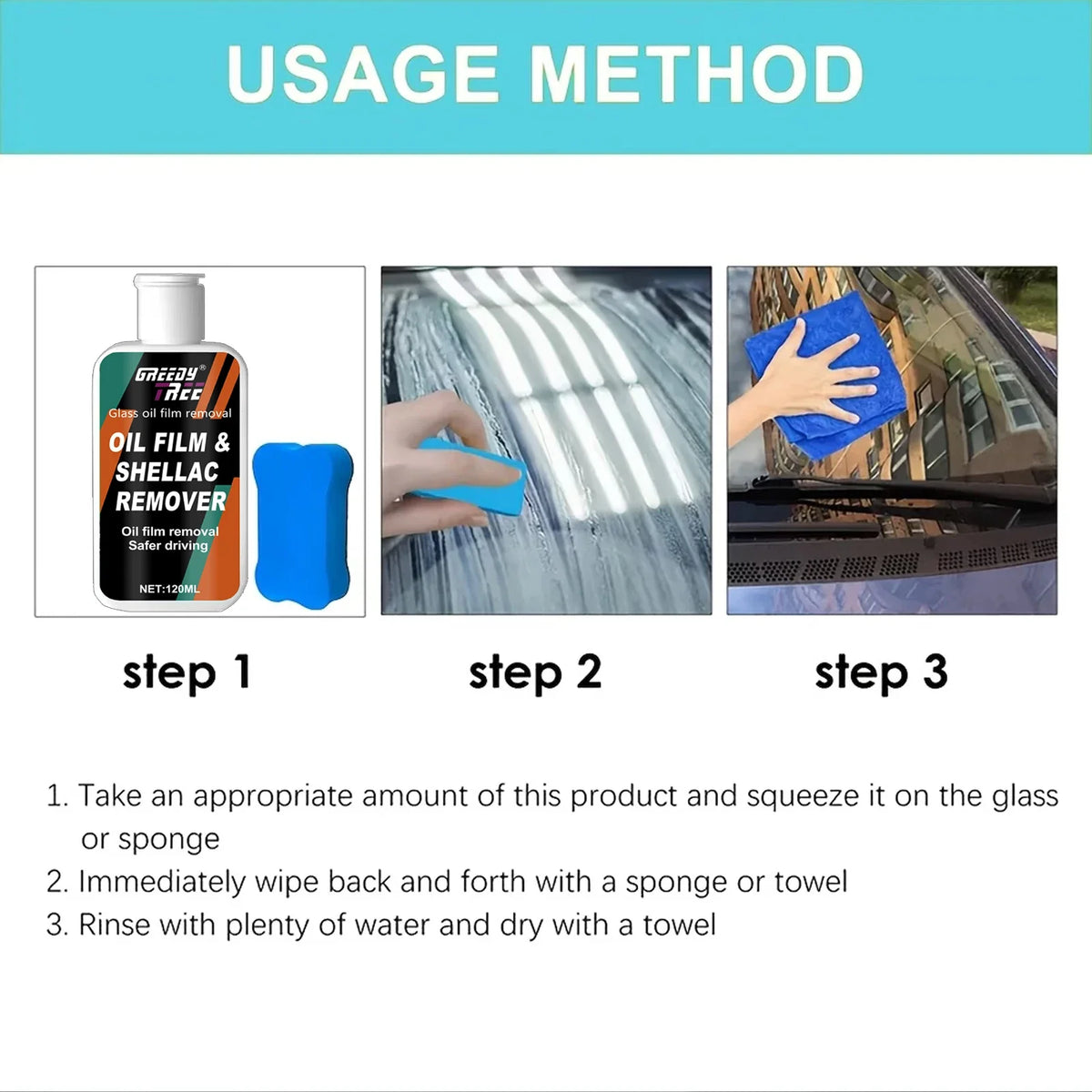 Car Glass Oil Film Remover Paste – Windshield Restorer 120ml