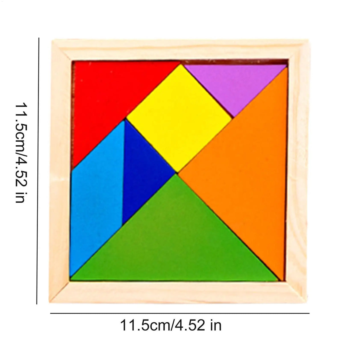 Wooden Tangram Puzzle for Kids – 7 Colored Pieces STEM Toy