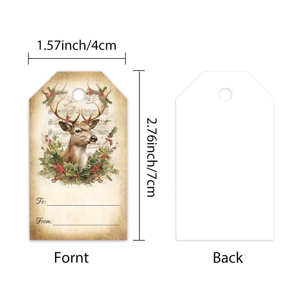 Christmas Gift Tags – Santa, Snowmen & Deer | 20/40 Pcs Set