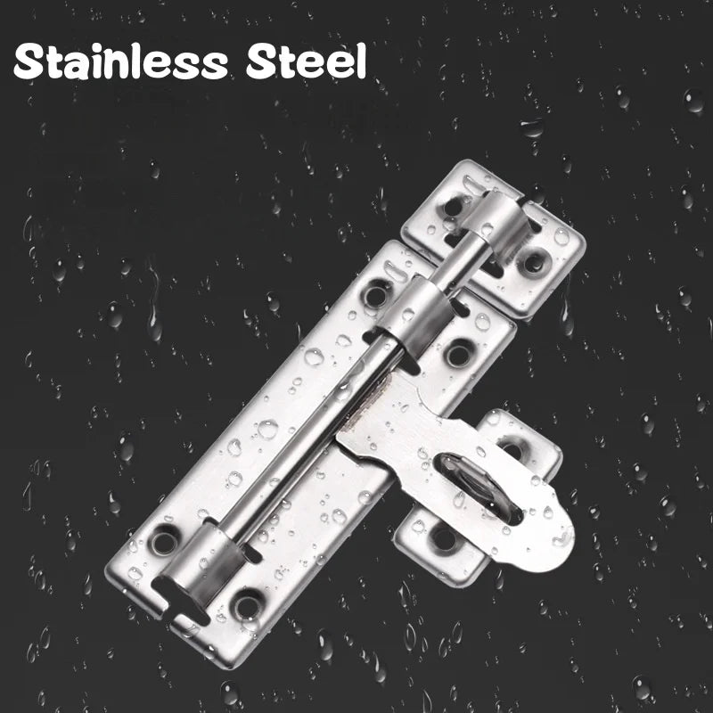 Stainless Steel Barrel Bolt Latch with Padlock Clasp 4/6/8 In