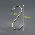 10-Pack Large Stainless Steel S-Hooks for Kitchen & Bathroom