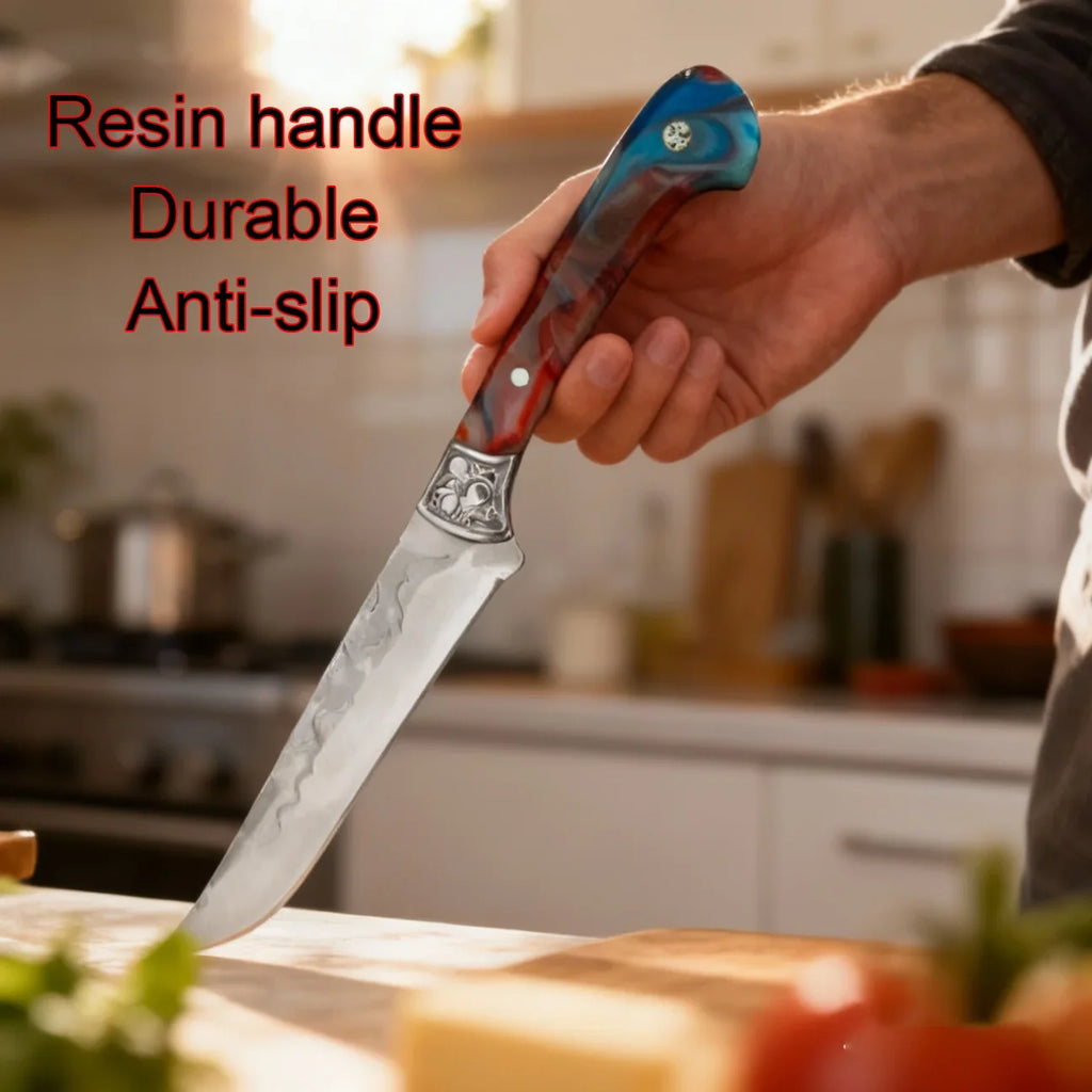 Hand-Forged Stainless Steel Boning Knife with Sheath