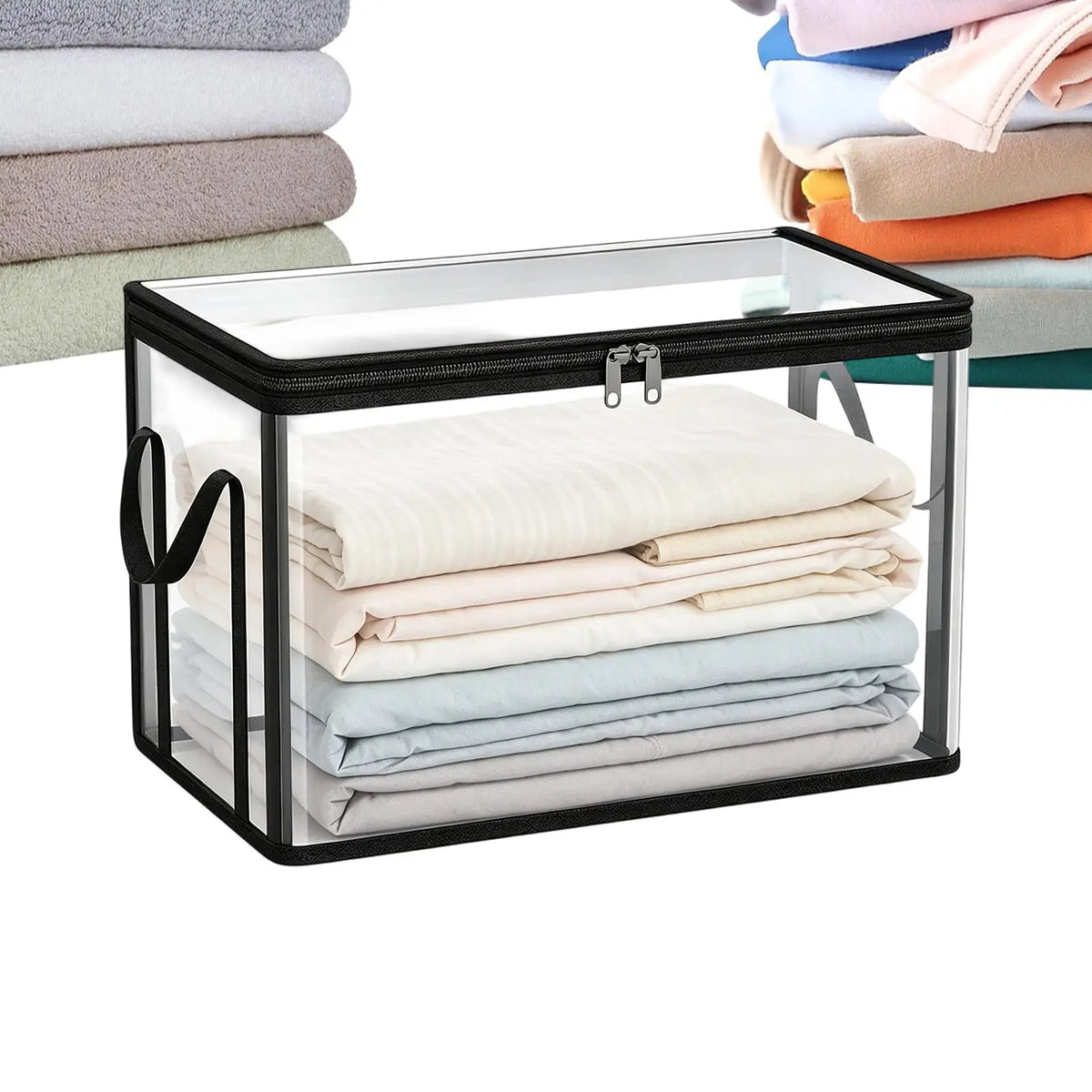 Book Storage Box Clear Stackable Large Capacity Containers