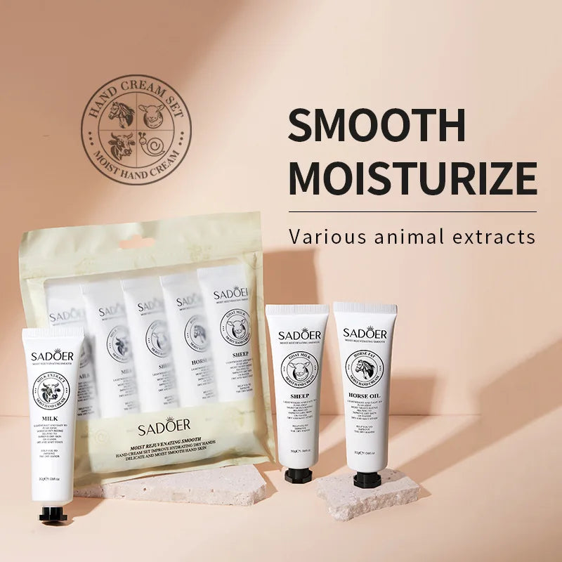 5-Piece Goat Milk Hand Cream Gift Set – Moisturizing 30g Tubes