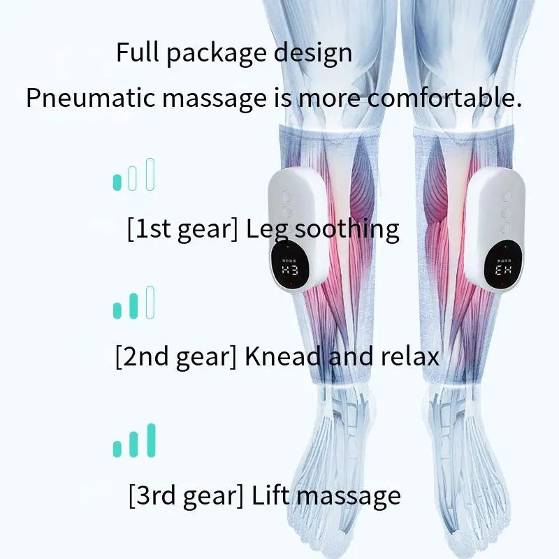 Wireless Leg & Calf Massager – 360° Air Pressure & Warm Compress