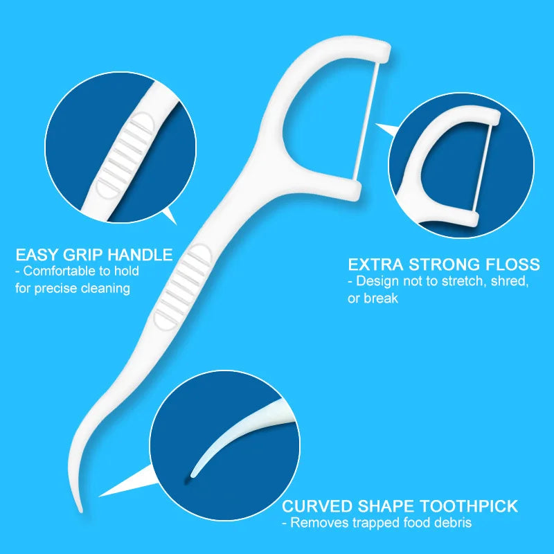 Dental Floss Sticks 100/300 Pack | High-Tension Flossers