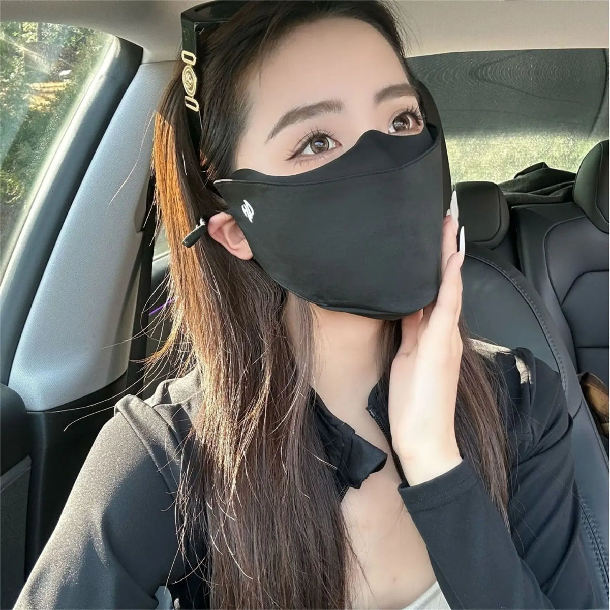 Ice Silk UPF50+ Sun Mask for Women | Full Face UV Cover
